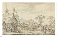 A Village Festival with Musicians Playing Outside a Tent Fine Art Print