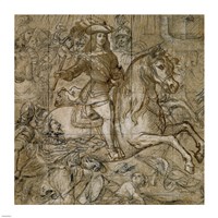 Equestrian Portrait of Don Juan Jose of Austria Fine Art Print