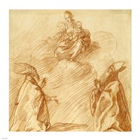 The Virgin and Child Appearing to Two Bishops Fine Art Print