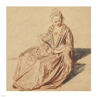 Seated Woman with a Fan Fine Art Print