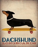 Dachshund Longboards Fine Art Print