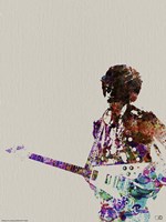 Hendrix with Guitar Watercolor Fine Art Print