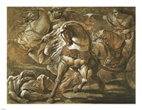 Tullia about to Ride over the Body of Her Father in Her Chariot by Giuseppe Cades - various sizes