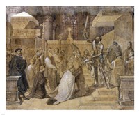 The Duke of Alba Receiving the Pope's Blessing in the Cathedral of St.Gudule Fine Art Print