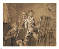 Three Young Artists in a Studio Fine Art Print