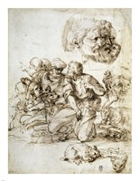 A Group of Shepherds, and Other Studies Fine Art Print