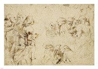 Three Groups of Apostles in a Last Supper Fine Art Print