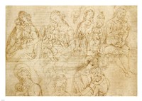 Studies of the Virgin and Child Fine Art Print