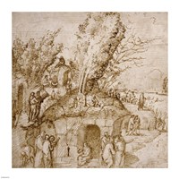 A Thebaid: Monks and Hermits in a Landscape Fine Art Print