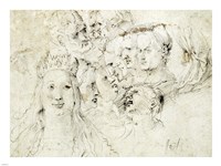 Studies of Heads by Hans Baldung Grien - various sizes, FulcrumGallery.com brand