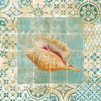 Shell Tiles II Blue Fine Art Print