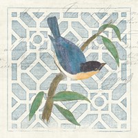 Monument Etching Tile I Blue Bird Fine Art Print