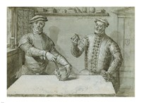 A Double Portrait of Hans Furraht and Jacob von der Burch by Ludger Tom Ring the Younger - various sizes