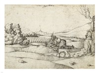 A Falconer in a Landscape Fine Art Print