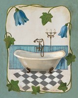 Bell Flower Bath I on Ivory Framed Print