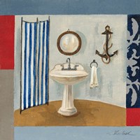Nautical Bath I Framed Print