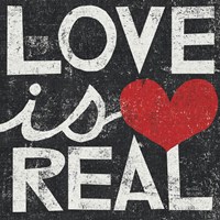 Love Is Real Grunge Square Fine Art Print