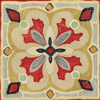 Bohemian Rooster Tile Square III Fine Art Print