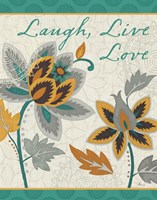 Decorative Nature IV Turquoise and Cream Fine Art Print