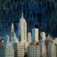 Midnight in Midtown Words Fine Art Print