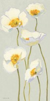 White on White Poppies Panel II Fine Art Print