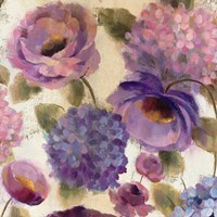 Blue and Purple Flower Song III Fine Art Print