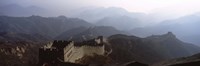 High angle view of a fortified wall passing through a mountain range, Great Wall Of China, Beijing, China Fine Art Print