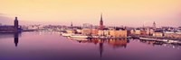 Reflection of buildings in a lake, Lake Malaren, Riddarholmen, Gamla Stan, Stockholm, Sweden Fine Art Print
