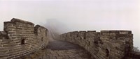 Fortified wall in fog, Great Wall of China, Mutianyu, Huairou County, China by Panoramic Images - 27" x 9"