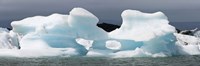 Icebergs and volcanic ash, Jokulsarlon Lagoon, Iceland Fine Art Print
