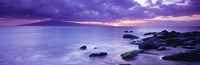 Rocks on coast at sunset, Maui, Hawaii, USA Fine Art Print