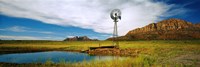 Solitary windmill near a pond, U.S. Route 89, Utah Fine Art Print