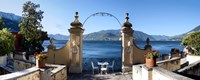 View of Lake Como from a patio, Varenna, Lombardy, Italy Fine Art Print