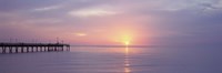 Pier in the ocean at sunset, Caspersen Beach, Sarasota County, Venice, Florida, USA Fine Art Print