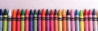 Close-up of assorted wax crayons Fine Art Print