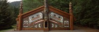 Facade of a Clan House, Totem Bight State Historical Park, Ketchikan, Alaska, USA Fine Art Print
