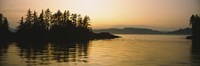Silhouette of trees in an island, Frederick Sound, Alaska, USA by Panoramic Images - 36" x 12"