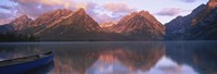 Reflection of mountains in a lake, Leigh Lake, Grand Teton National Park, Wyoming, USA Fine Art Print