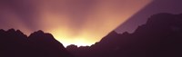 Sunrise over mountains, Grand Teton National Park, Wyoming, USA by Panoramic Images - 36" x 12"