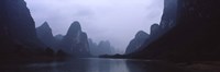 River passing through a hill range, Guilin Hills, Li River, Yangshuo, China Fine Art Print