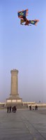 Tourists in front of a monument, Beijing Monument To The People's Heroes, Tiananmen Square, Beijing, China Fine Art Print