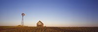 Farmhouse and Windmill in a Field, Illinois Fine Art Print