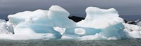 Icebergs and volcanic ash, Jokulsarlon Lagoon, Iceland by Panoramic Images - 36" x 12"