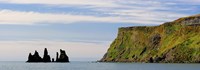 Basalt rock formations in the sea, Vik, Iceland Fine Art Print