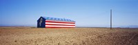 Flag Barn on Highway 41, Fresno, California Fine Art Print