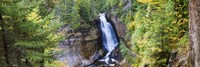 Waterfall in a forest, Miners Falls, Rocks National Lakeshore, Upper Peninsula, Michigan, USA Fine Art Print