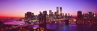 USA, New York City, Brooklyn Bridge, twilight by Panoramic Images - 27" x 9"