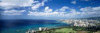 High angle view of skyscrapers at the waterfront, Honolulu, Oahu, Hawaii Islands, USA Fine Art Print