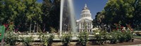 Fountain in a garden in front of a state capitol building, Sacramento, California, USA Fine Art Print