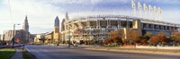 Low angle view of baseball stadium, Jacobs Field, Cleveland, Ohio, USA Fine Art Print
